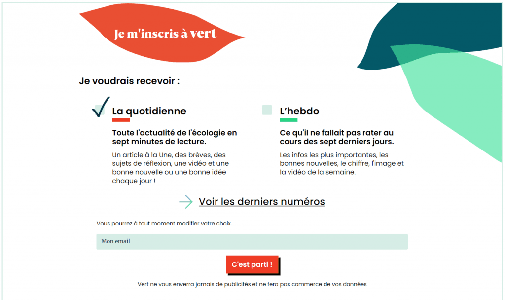 newsletter vert le média